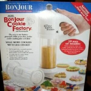 Bonjour Cookie Factory & Decorating Kit, Battery Operated Press Complete Set